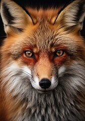 Obraz premium a close up of a red fox Ai Generative
