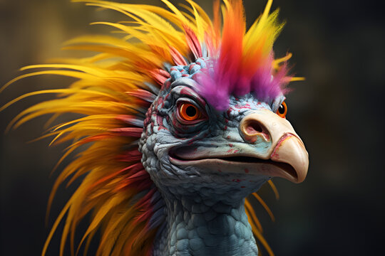 funny 3D feathered dinosaur character