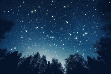 Fototapeta na wymiar A serene starry night sky filled with countless twinkling stars Ai Generative