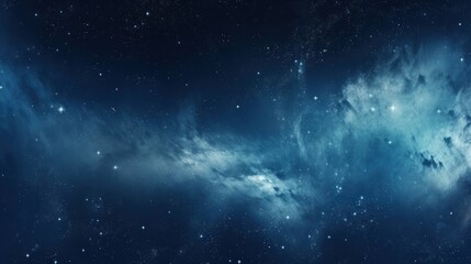 Obraz na płótnie Canvas Space on a blue background with stars in the sty Ai Generative