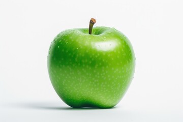 Single green apple on white background Ai generative