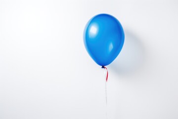 Single blue balloon on white background Ai generative