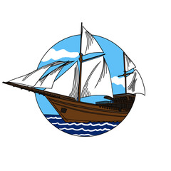 sailing boat illustration