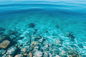 Obraz premium Blue water of the sea and rocky coast Ai Generative