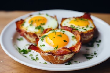 Bacon and Egg Cups Ai Generative