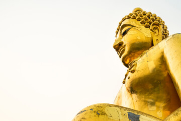Golden Triangle Buddha,next to Mekong River,Chiang Rai Province,Northern Thailand. - obrazy, fototapety, plakaty
