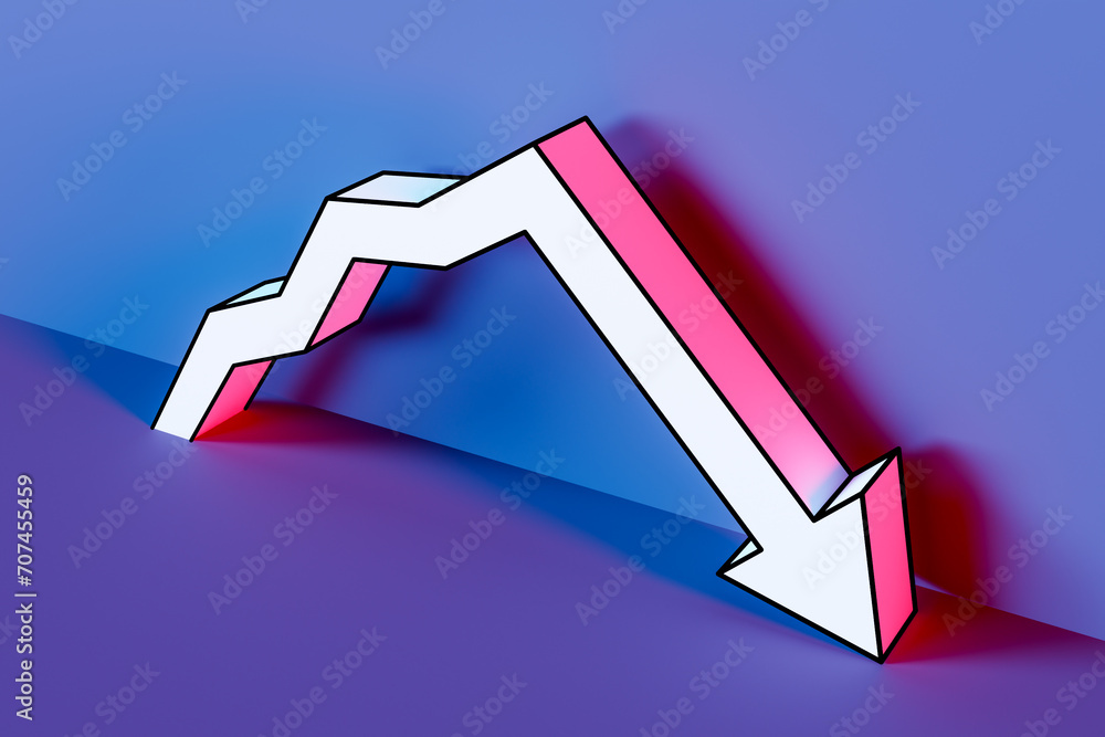 Aufkleber the concept of prices rising due to inflation falling again due to deflation.,3d rendering