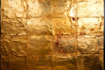 Close-up gold metallic object, abstract background
