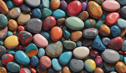 Fototapeta na wymiar Colorful pebble or beach stones wallpaper background 