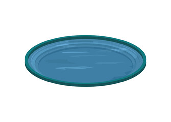 Circle swimming pool. Simple flat illustration.