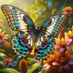 A butterfly in the Brazilian rainforest - obrazy, fototapety, plakaty