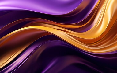 abstract purple and yellow gold fluid wave background. generative ai