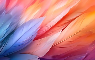 bright pastel colors feather abstract background. generative ai