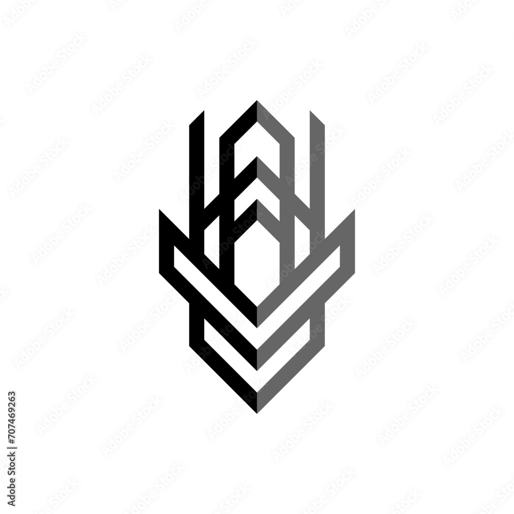 Poster abstract design of shield initials letters a and h logo vector