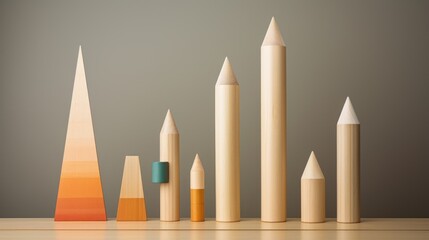 The geometric shapes used in the growth chart represent the diverse nature of the market.