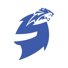 Fototapeta premium letter S with head tiger