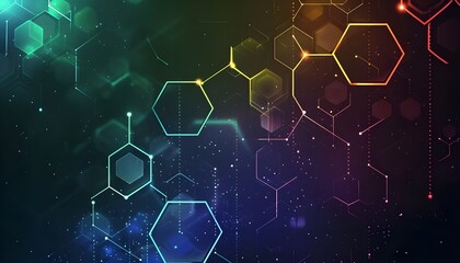 Abstract colour hexagon background information technology banner