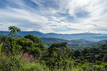 Beautiful viewpoint in Costa Rica early in the morning banner header photograph