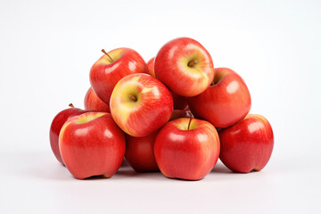 red apples on white background