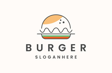 burger logo design vector template, Fast food logo