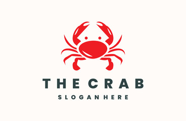 Crab vector illustration logo style. Seafood Restaurant logo design - obrazy, fototapety, plakaty