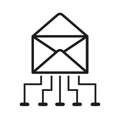 Email message network connection link icon. Vector illustration. EPS 10.