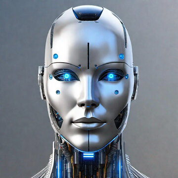 artificial intelligence - robot head - AI