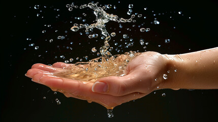 Fototapeta premium hands and water