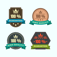 Quality and  guaranteed labels. - Vector.