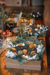 A holiday vibe resonates through the flower and Christmas decor shop.