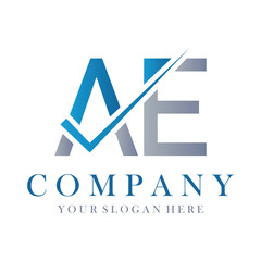 AE Letter Logo Design Template Vector. Creative initials letter AE logo concept.