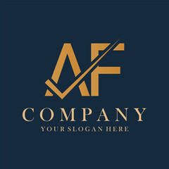 Fototapeta premium AF Letter Logo Design Template Vector. Creative initials letter AF logo concept.