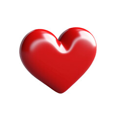 3d red heart isolated on transparent background. Happy Valentine's day. PNG