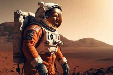 Astronaut standing on mars