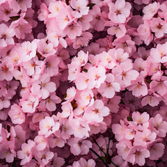 Top view cherry blossom background 