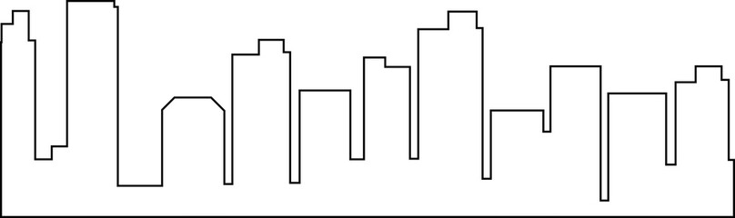 city building landscape line outline