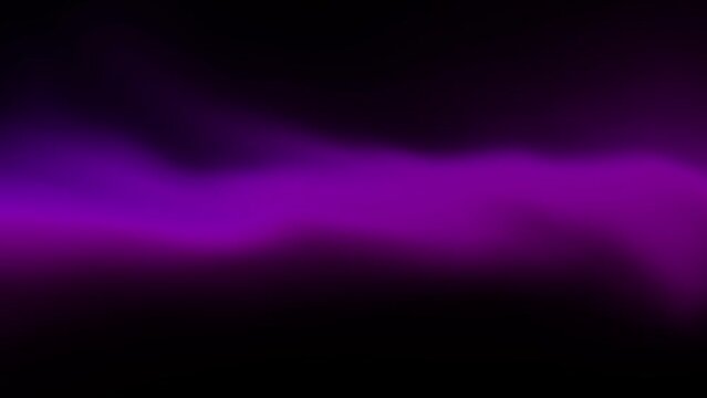 purple smoke waves over calm water surface at dark background