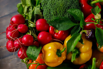 Close-up of an assortment of fresh vegetables.