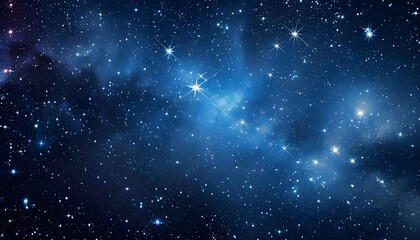 Fototapeta na wymiar Night shining starry sky, blue space background with stars, cosmos