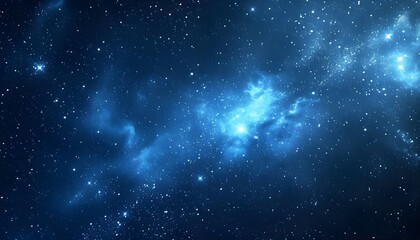 Naklejka na ściany i meble Night shining starry sky, blue space background with stars, cosmos