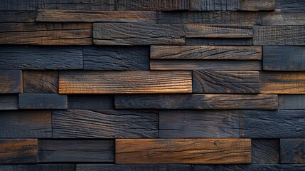 Dark wooden texture. Rustic three-dimensional wood texture. Modern wooden facing background. Wood background