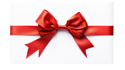 Red bow isolated on transparent and white background.PNG image