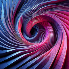 3D Colorful Geometric Abstract Twist Background-  Generative AI