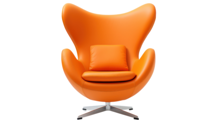 orange chair isolated on white background