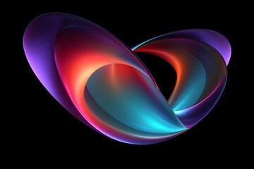 luminous form with changing colors, computer-generated. Generative AI
