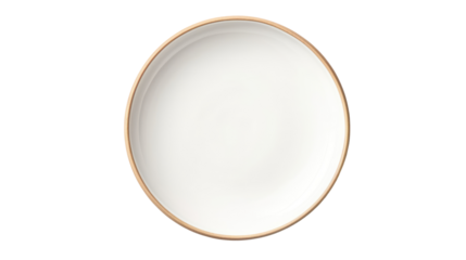 Empty ceramic round plate isolated on white background.