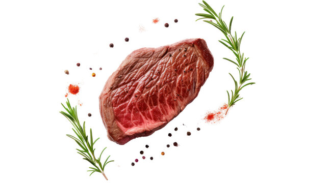 Fillet steak beef meat isolated on transparent and white background.PNG image.