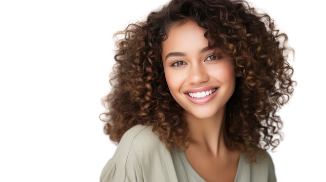 Close up studio shot of beautiful young mixed race woman model Isolated on white background, isolated on transparent and white background.PNG image.
