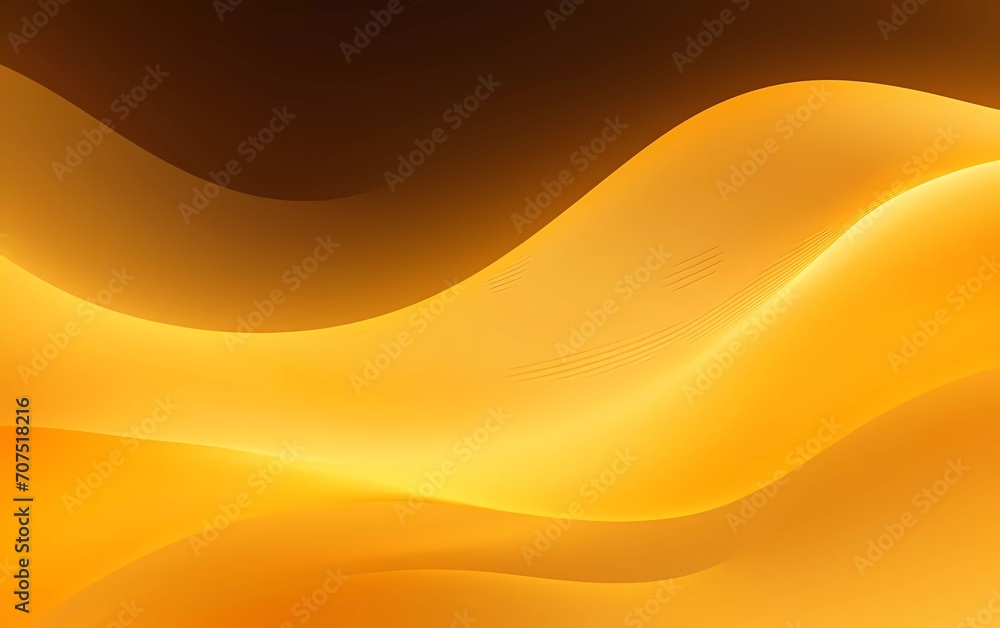 Poster golden yellow abstract background with waves. generative ai