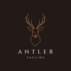 Antler logo design vector template